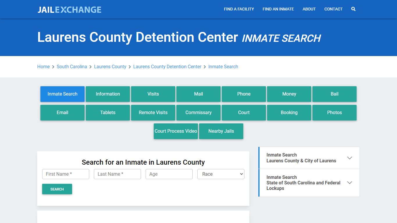 Laurens County Detention Center Inmate Search - Jail Exchange